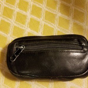 Black Leather Small Purse With Key chain